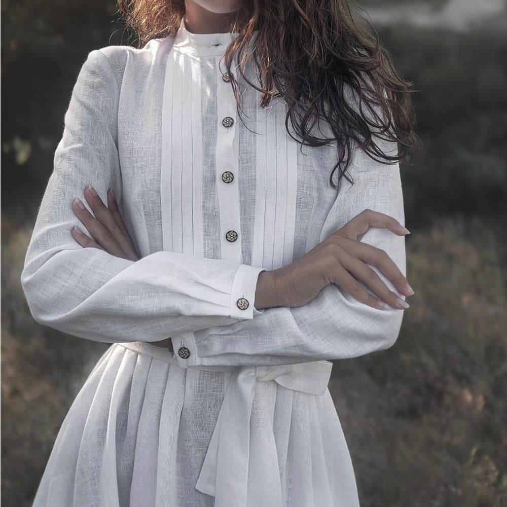 Linen midi dress